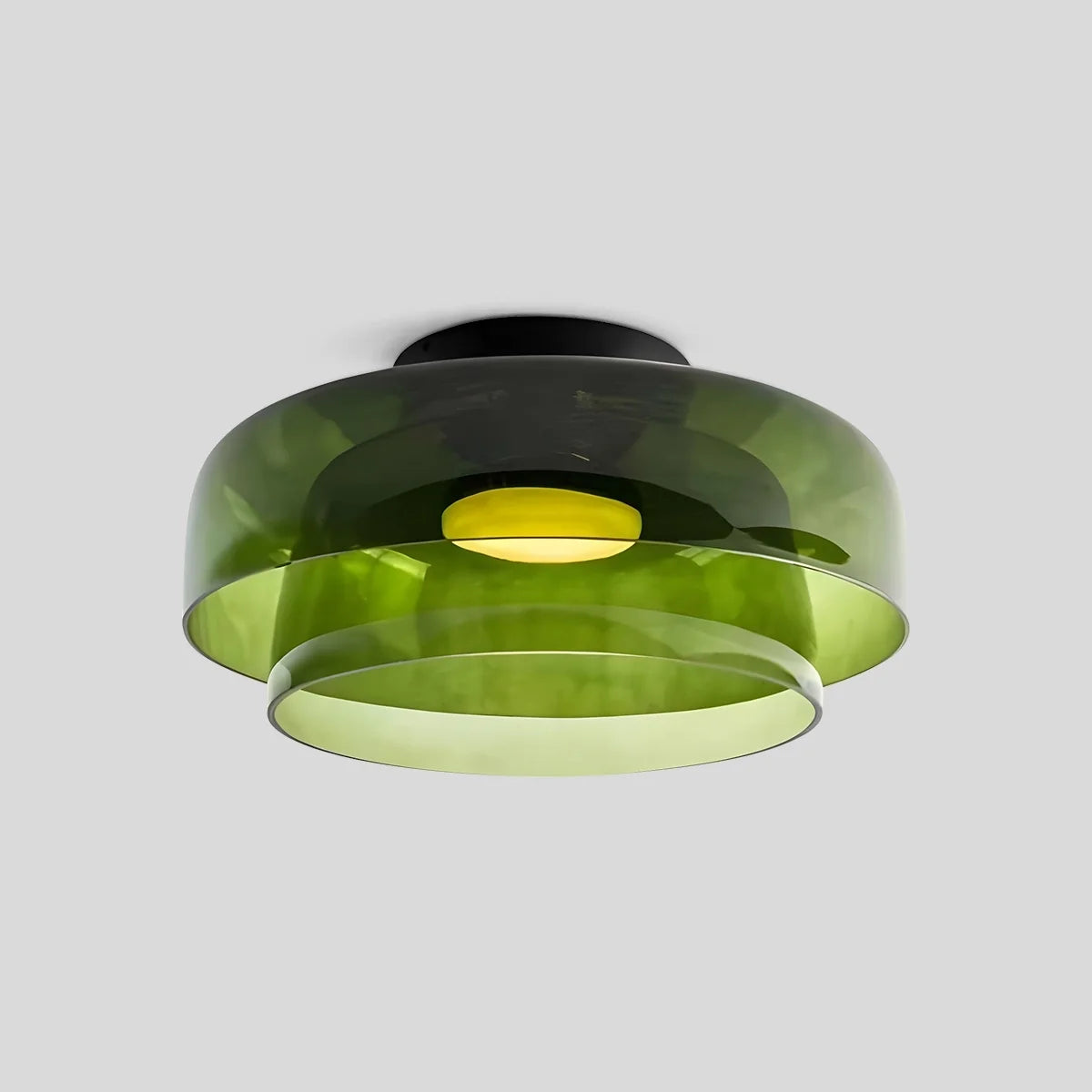  Colored Glass Ceiling Light for Bedroom Green 2 Layer D40cm / 15.75″