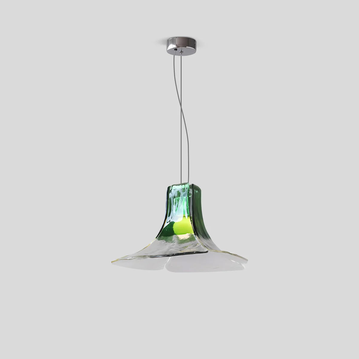 Murano Gradient Glass Pendant - Hand-Blown Petal Chandelier with Ombre Artistic Glow for Dining Room