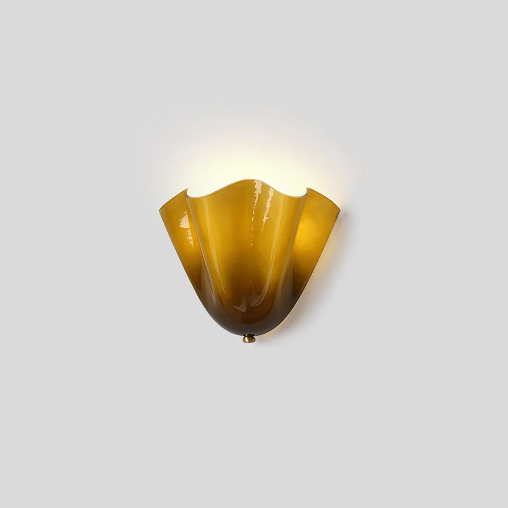 Vintage Flower Sconce - Tiffany Style Floral Colored Glass Wall Lamp for Bedside & Vanity