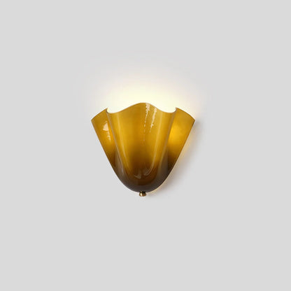 Floral Glass Wall Sconce for Bedside and Vanity
