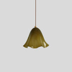 Tiffany Style Floral Pendant Light - Hand-Crafted Stained Glass Flower Hanging Lamp for Dining & Bedroom