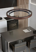 Haloa Minimalist Ring Pendant - Modern LED Circular Chandelier for Living Room & Foyer