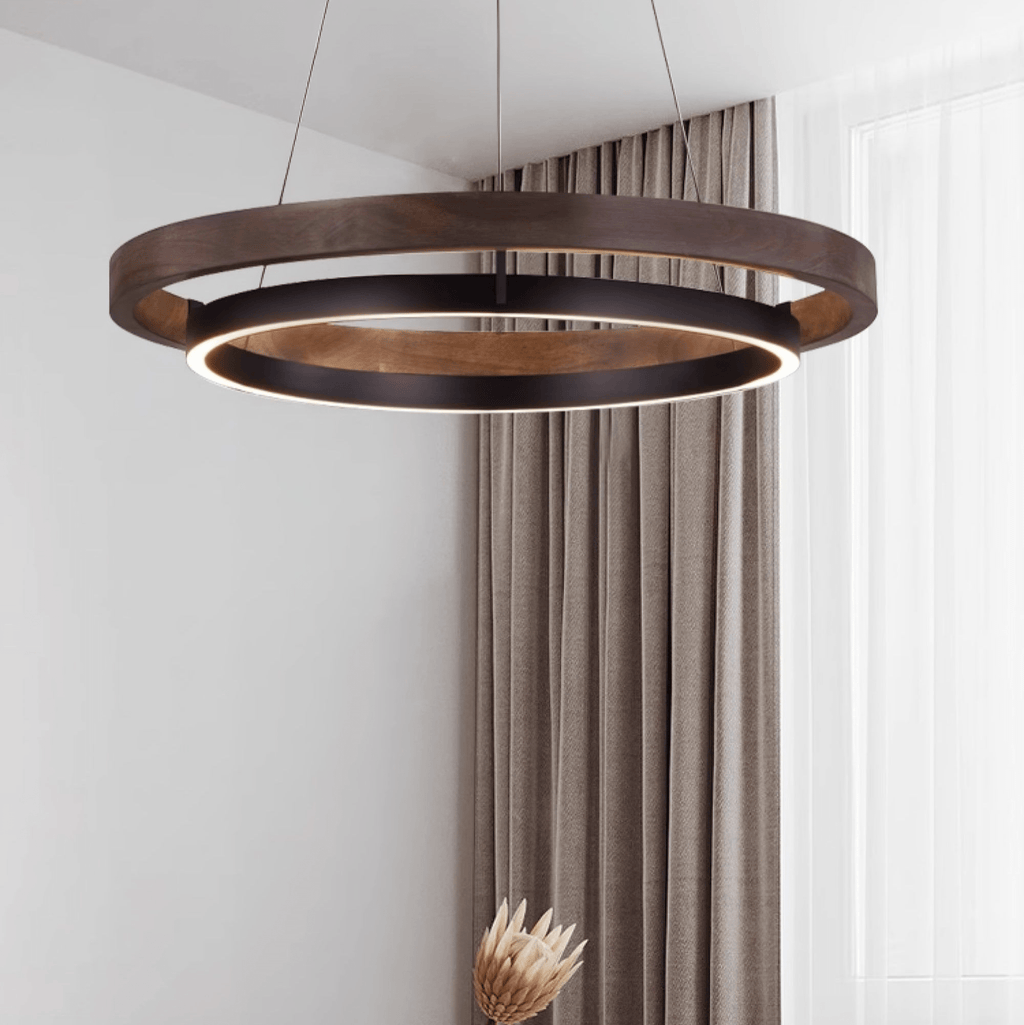 Haloa Minimalist Ring Pendant - Modern LED Circular Chandelier for Living Room & Foyer