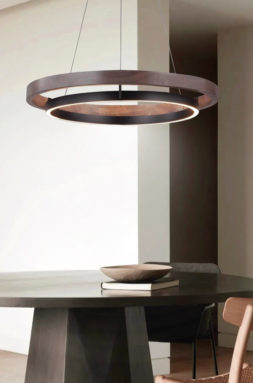 Haloa Minimalist Ring Pendant - Modern LED Circular Chandelier for Living Room & Foyer