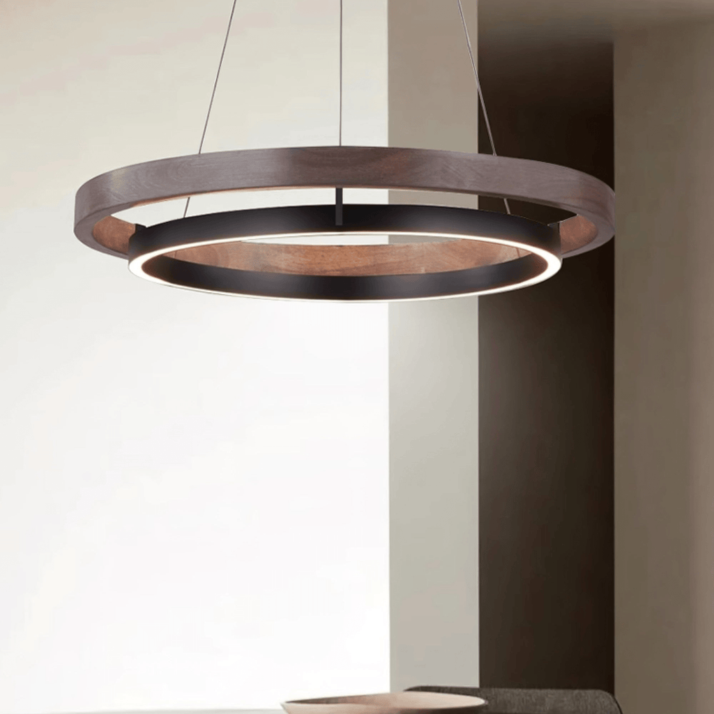 Haloa Minimalist Ring Pendant - Modern LED Circular Chandelier for Living Room & Foyer