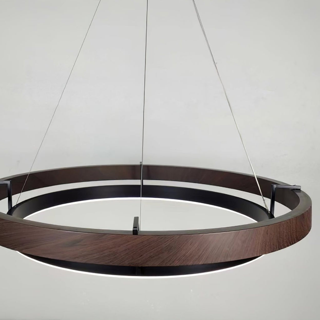 Haloa Minimalist Ring Pendant - Modern LED Circular Chandelier for Living Room & Foyer