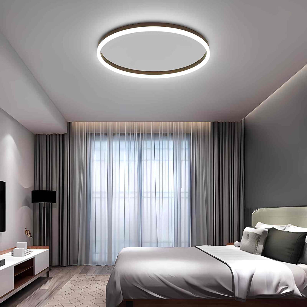 Nordic Halo Ceiling Light - Minimalist Circular LED Flush Mount for Bedroom & Nursery