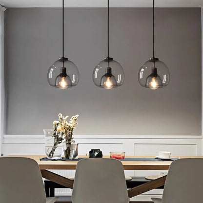 Nuvlight Smoky Grey Glass Pendant Light