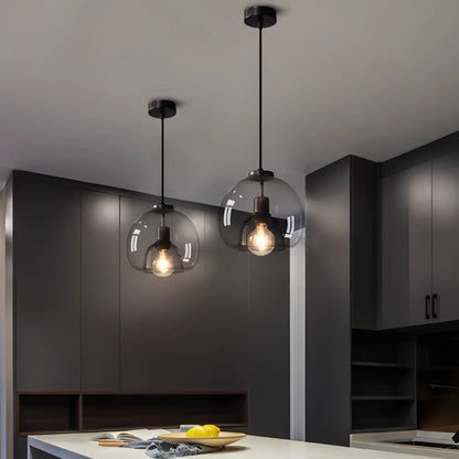 Nuvlight Smoky Grey Glass Pendant Light