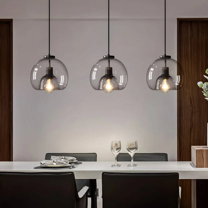 Nuvlight Smoky Grey Glass Pendant Light