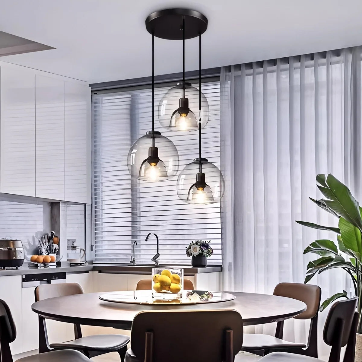 Nuvlight Smoky Grey Glass Pendant Light