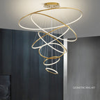 Grand Tiered Ring Chandelier - Modern Luxury Multi-Tier Lighting for Foyer & High Ceiling