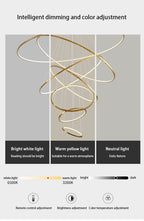 Grand Tiered Ring Chandelier - Modern Luxury Multi-Tier Lighting for Foyer & High Ceiling
