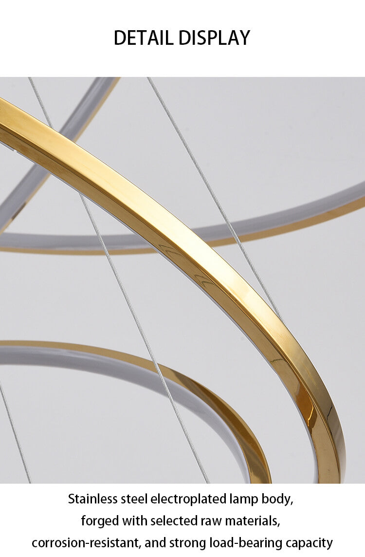 Grand Tiered Ring Chandelier - Modern Luxury Multi-Tier Lighting for Foyer & High Ceiling