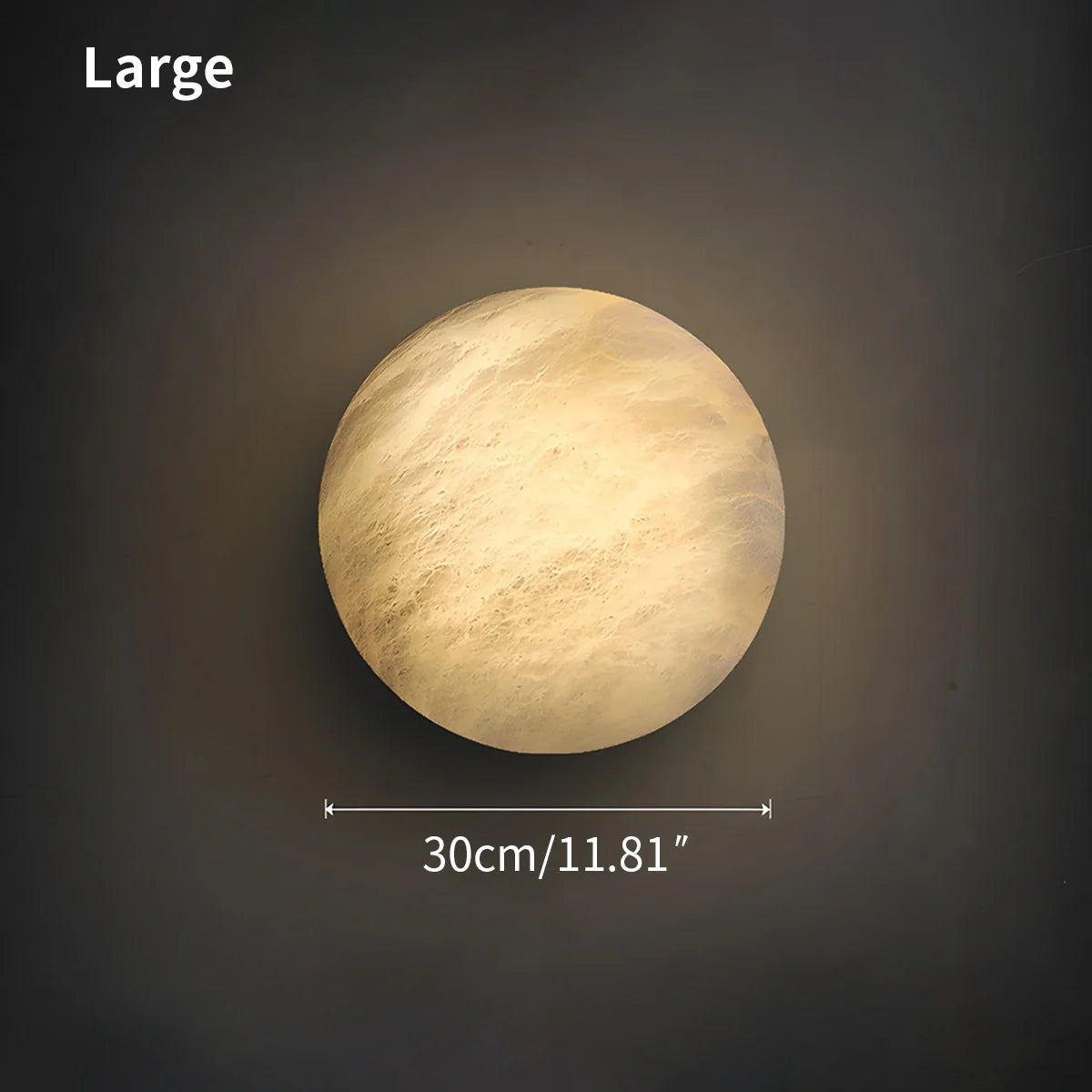 Modern Alabaster Moon Sconce - Luxury Spanish Stone Circular Wall Lamp for Bedroom & Hallway