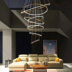 Grand Tiered Ring Chandelier - Modern Luxury Multi-Tier Lighting for Foyer & High Ceiling