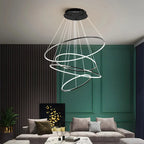 Grand Tiered Ring Chandelier - Modern Luxury Multi-Tier Lighting for Foyer & High Ceiling