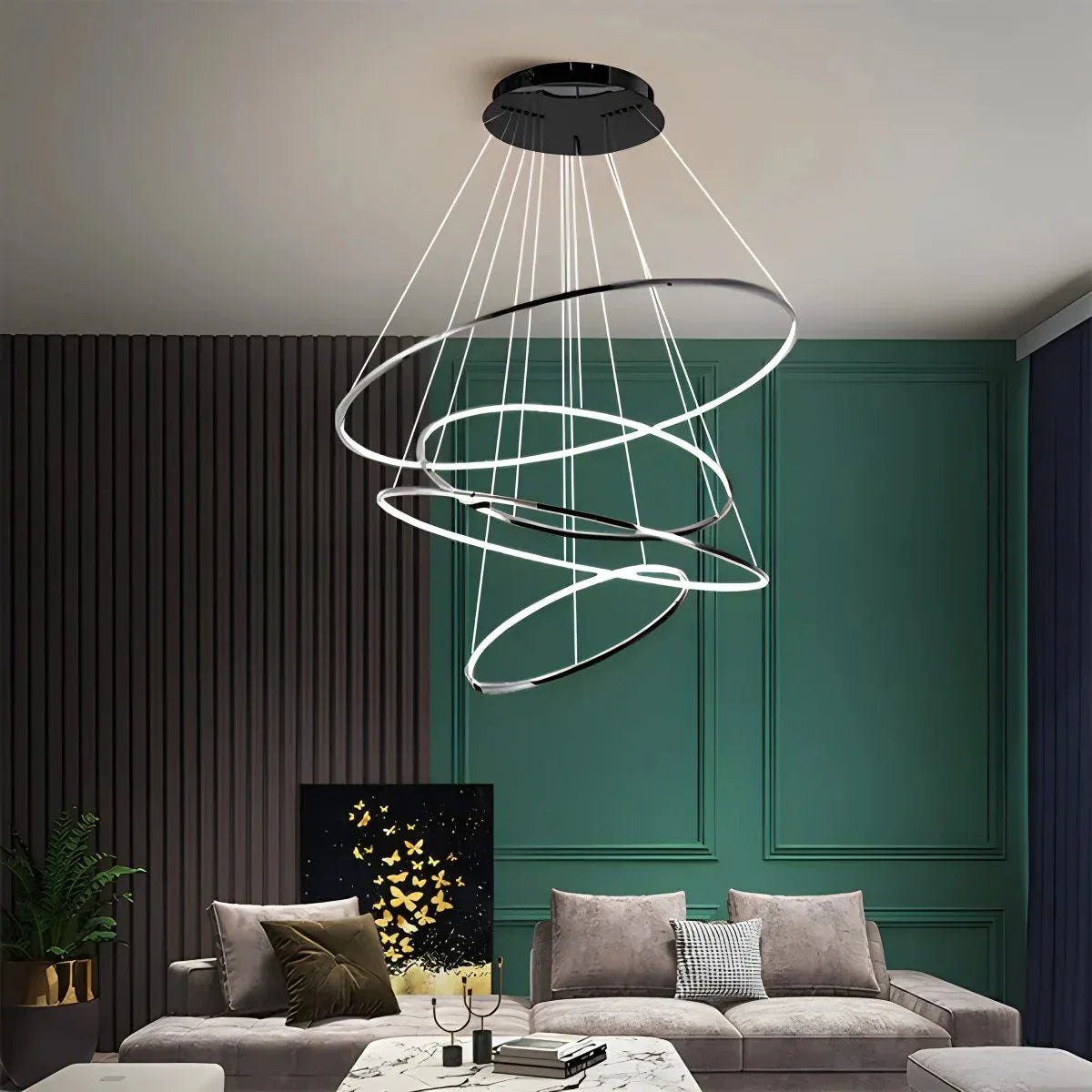 Grand Tiered Ring Chandelier - Modern Luxury Multi-Tier Lighting for Foyer & High Ceiling