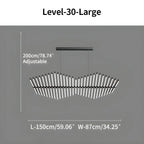 Modern Fishbone Linear Chandelier - Industrial Multi-Light Pendant for Dining Table & Island