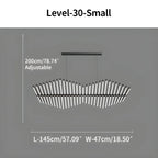 Modern Fishbone Linear Chandelier - Industrial Multi-Light Pendant for Dining Table & Island