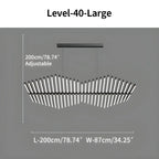 Modern Fishbone Linear Chandelier - Industrial Multi-Light Pendant for Dining Table & Island