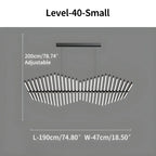 Modern Fishbone Linear Chandelier - Industrial Multi-Light Pendant for Dining Table & Island