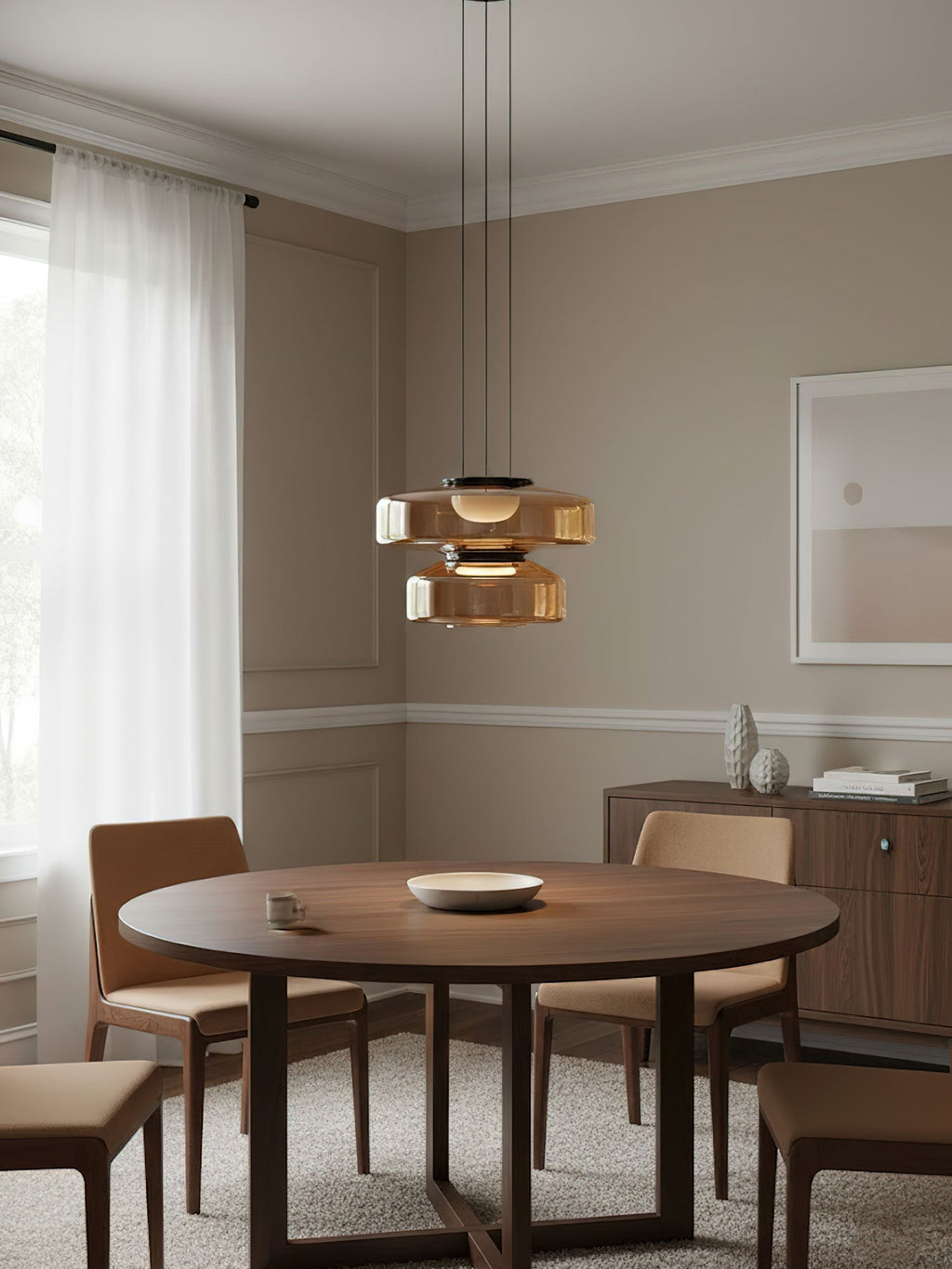 Levels Series Geometric Pendant - Modern Tiered Stacking Lamp for Dining Room & Kitchen