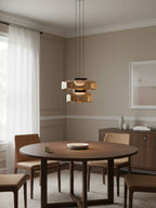 Levels Series Geometric Pendant - Modern Tiered Stacking Lamp for Dining Room & Kitchen
