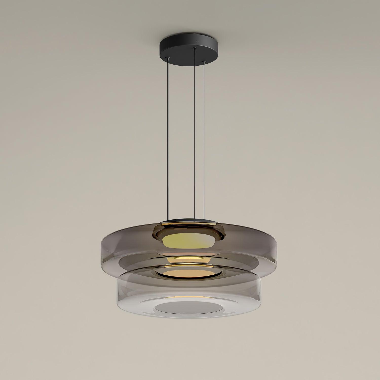 Levels Series Geometric Pendant - Modern Tiered Stacking Lamp for Dining Room & Kitchen