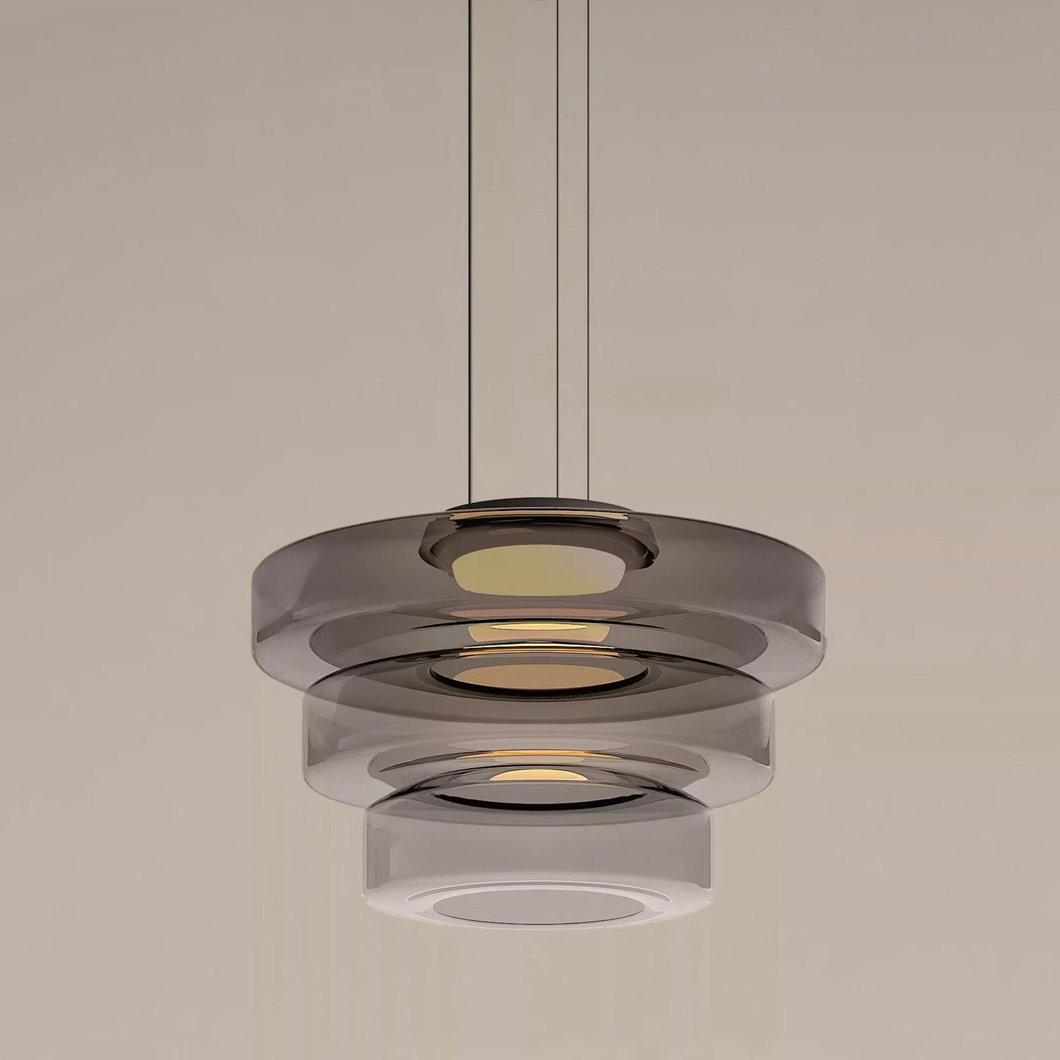 Levels Series Geometric Pendant - Modern Tiered Stacking Lamp for Dining Room & Kitchen