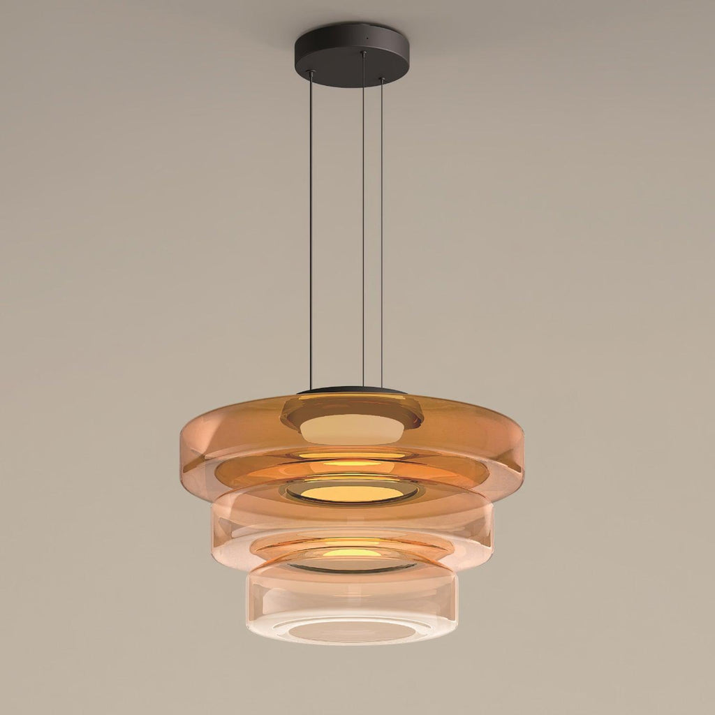 Levels Series Geometric Pendant - Modern Tiered Stacking Lamp for Dining Room & Kitchen