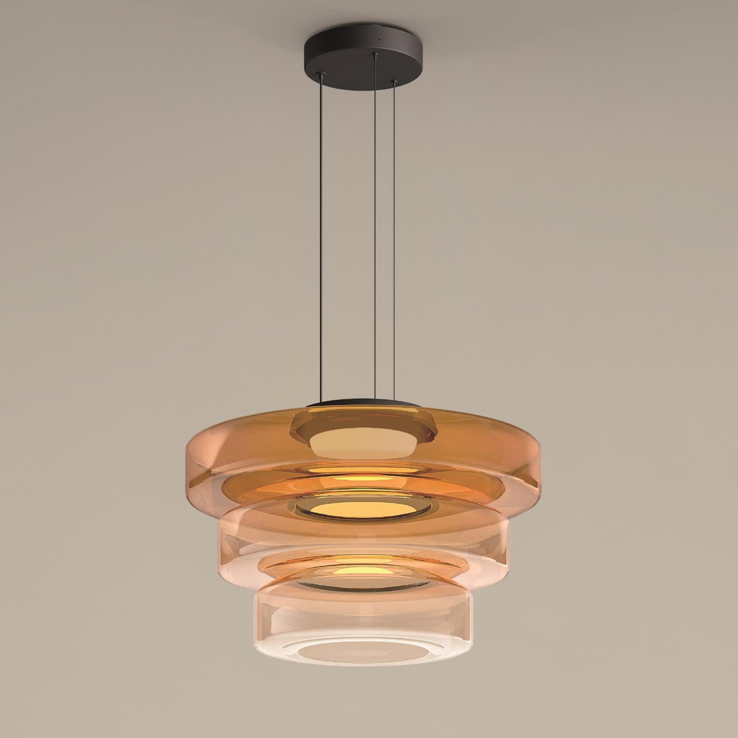Levels Series Geometric Pendant - Modern Tiered Stacking Lamp for Dining Room & Kitchen