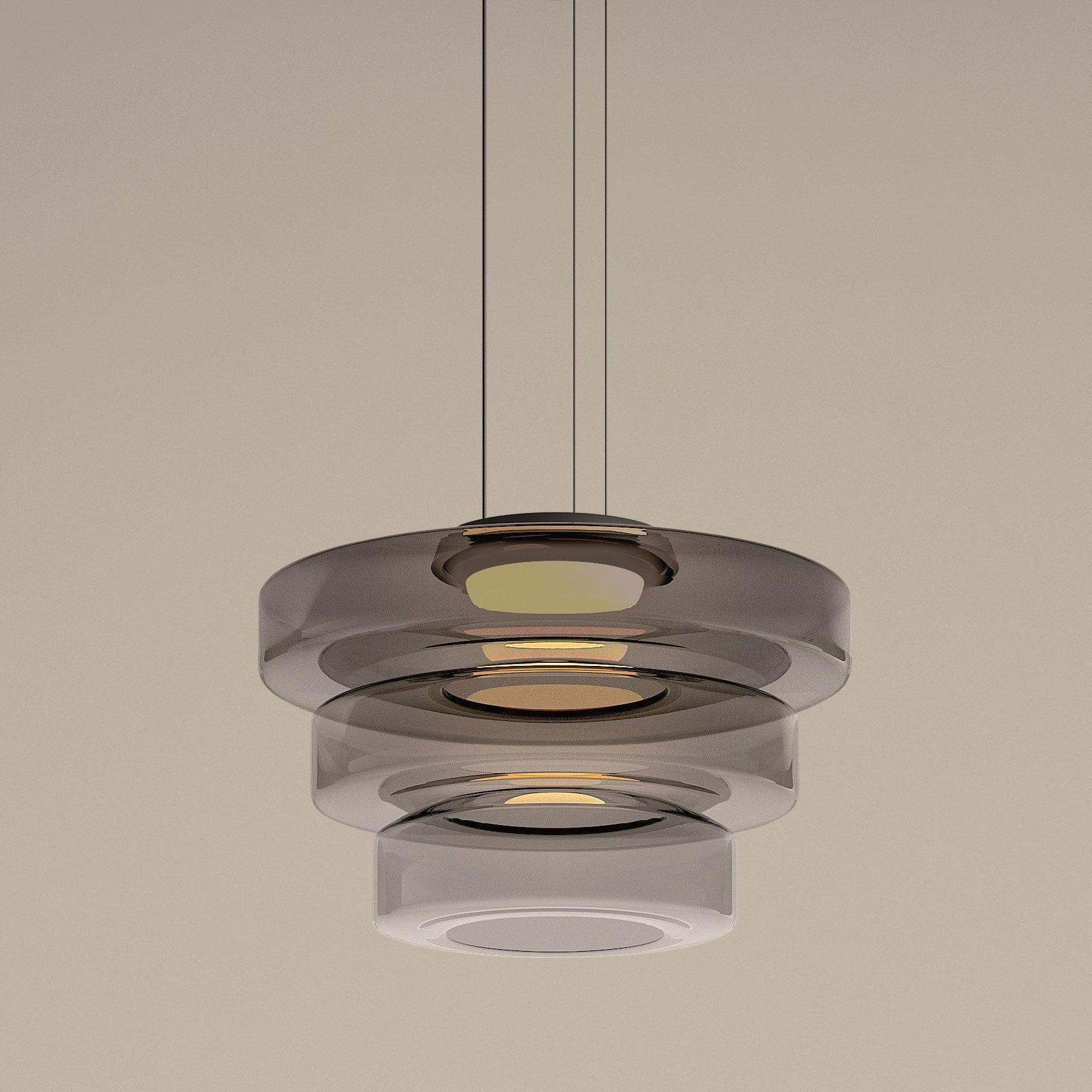 Levels Series Geometric Pendant - Modern Tiered Stacking Lamp for Dining Room & Kitchen