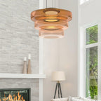 Levels Series Geometric Pendant - Modern Tiered Stacking Lamp for Dining Room & Kitchen