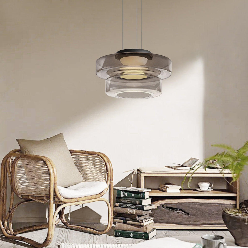 Levels Series Geometric Pendant - Modern Tiered Stacking Lamp for Dining Room & Kitchen