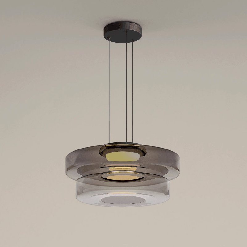 Levels Series Geometric Pendant - Modern Tiered Stacking Lamp for Dining Room & Kitchen