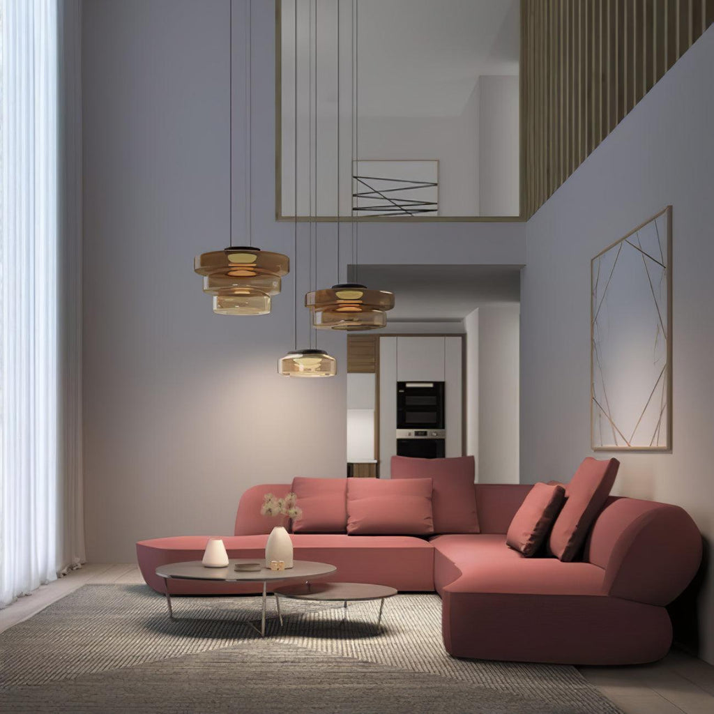 Levels Series Geometric Pendant - Modern Tiered Stacking Lamp for Dining Room & Kitchen