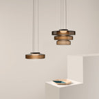 Levels Series Geometric Pendant - Modern Tiered Stacking Lamp for Dining Room & Kitchen
