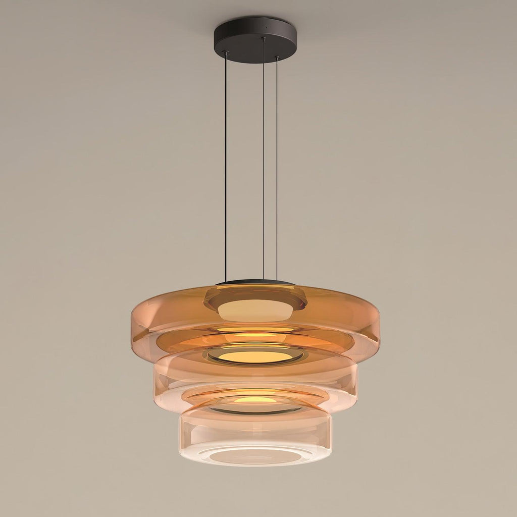 Levels Series Geometric Pendant - Modern Tiered Stacking Lamp for Dining Room & Kitchen