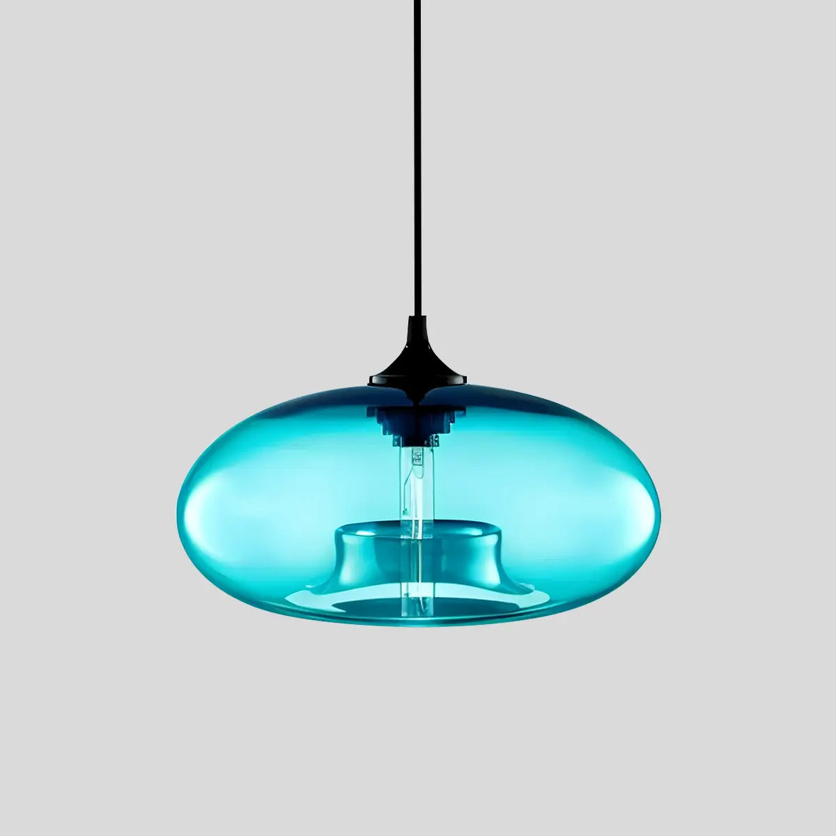 Colorful Glass Pendant Light for Dining Area Light Blue D28cm / 11.02″