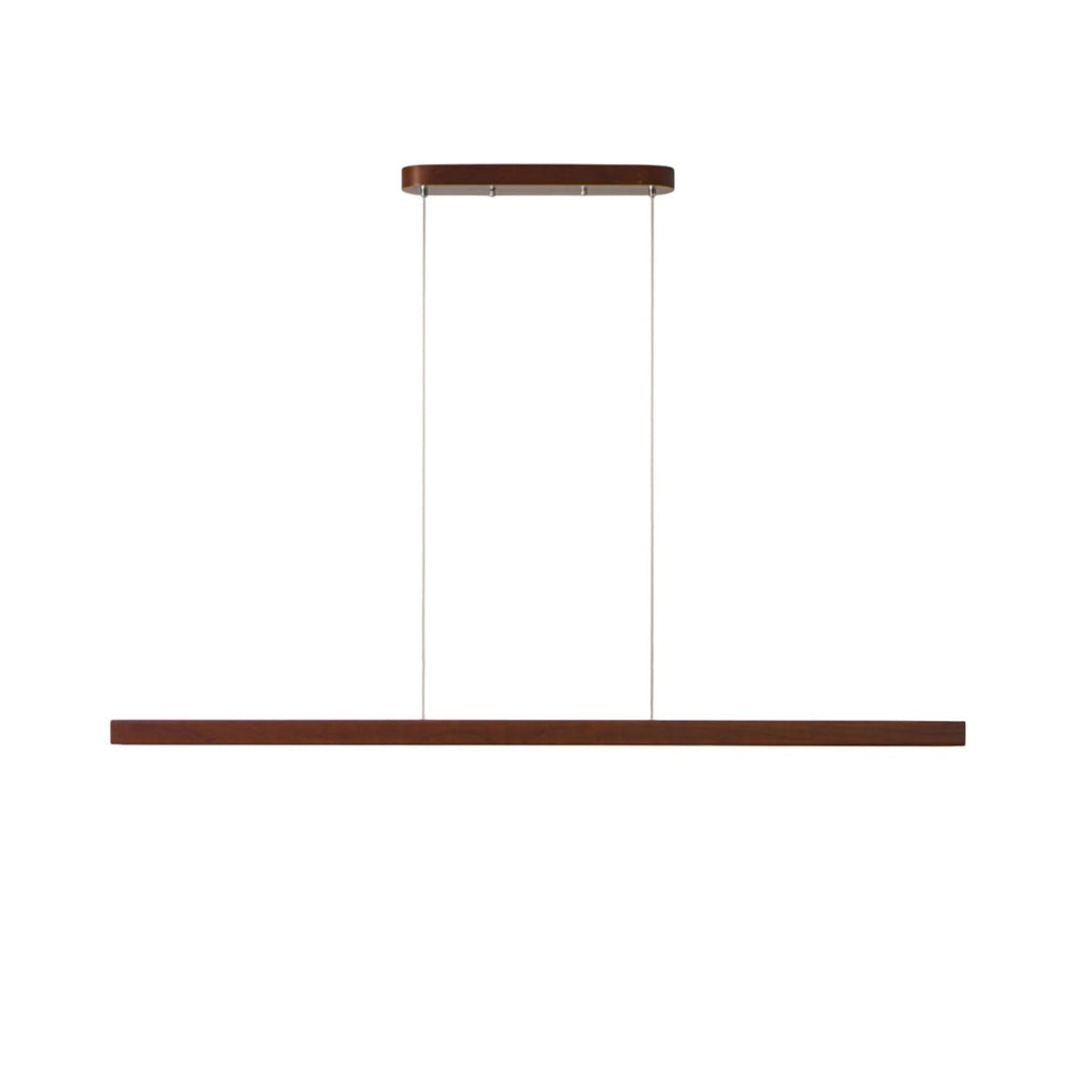 Linear Wood Pendant Light - Modern Organic Hanging Bar for Kitchen Island & Dining Table