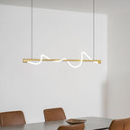 Linear Curve Wave Pendant - Modern S-Shaped Island Light for Kitchen & Dining Table