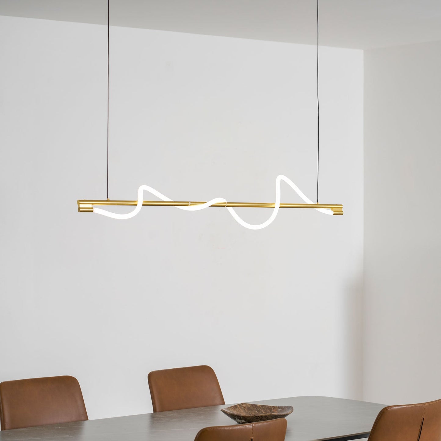 Linear Wave Pendant Light for Kitchen Island