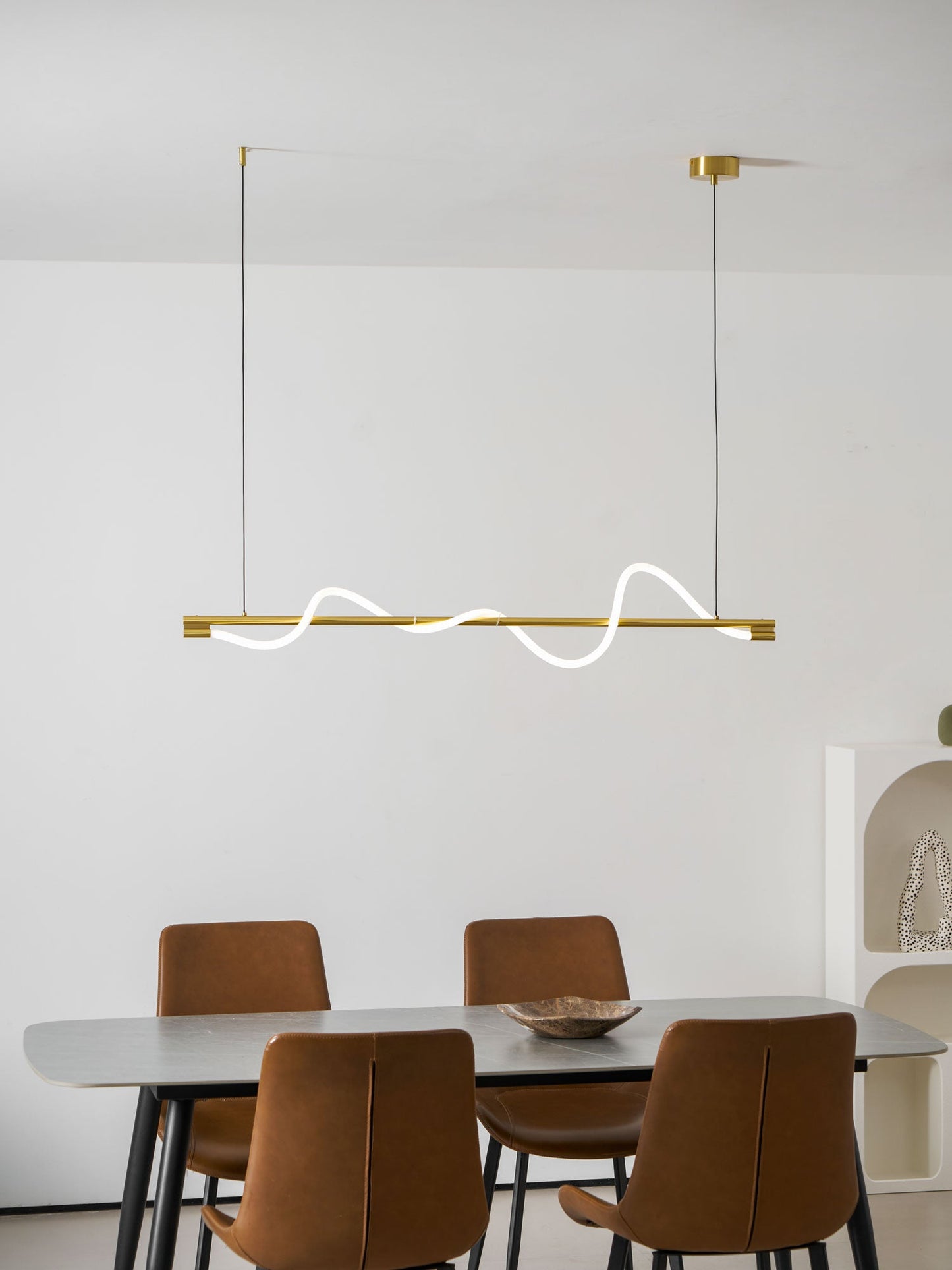 Linear Wave Pendant Light for Kitchen Island