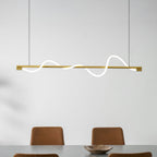 Linear Curve Wave Pendant - Modern S-Shaped Island Light for Kitchen & Dining Table
