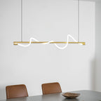 Linear Curve Wave Pendant - Modern S-Shaped Island Light for Kitchen & Dining Table