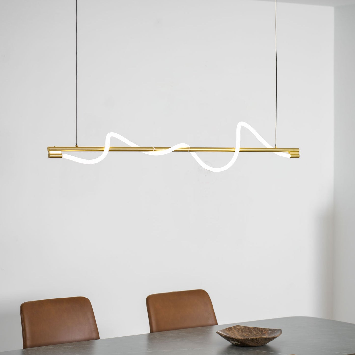 Linear Wave Pendant Light for Kitchen Island