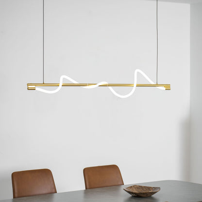 Linear Wave Pendant Light for Kitchen Island