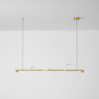 Linear Curve Wave Pendant - Modern S-Shaped Island Light for Kitchen & Dining Table