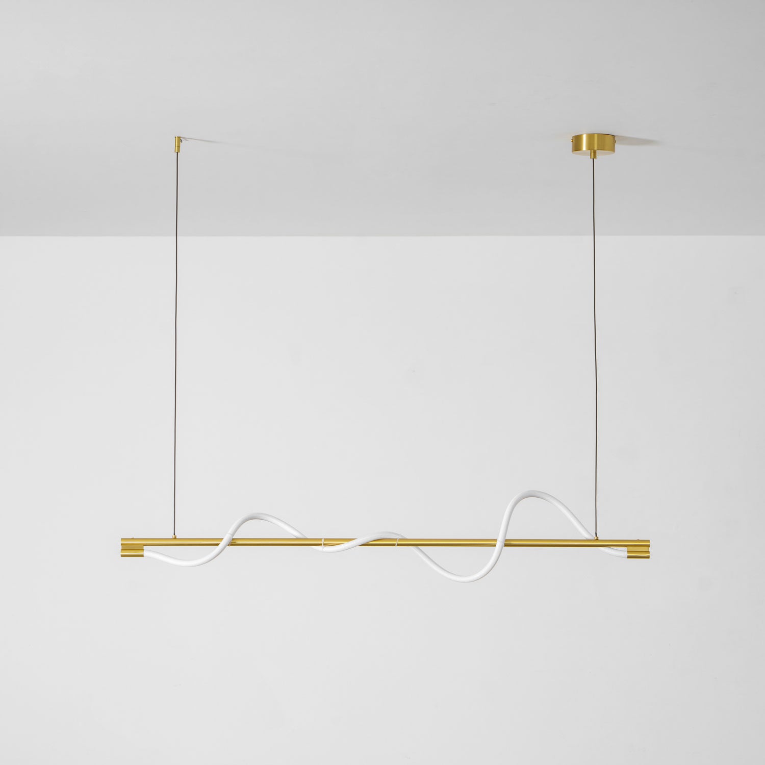 Linear Curve Wave Pendant - Modern S-Shaped Island Light for Kitchen & Dining Table